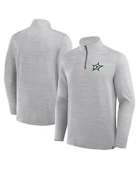 Fanatics Men's Heather Gray Dallas Stars Clutch Boarding Poly Quarter-Zip Pullover Sweatshirt