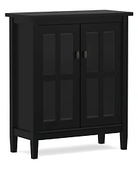 Simpli Home Warm Shaker Solid Wood Low Storage Cabinet