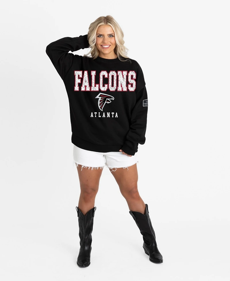 Gameday Couture Women's Black Atlanta Falcons Oversized Level Up Label Premium Fleece Sweatshirt