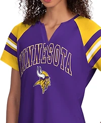 Starter Women's Purple Minnesota Vikings Game On Notch Neck Raglan T-Shirt