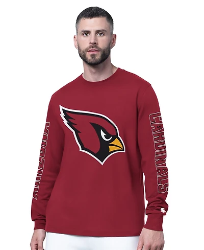 Starter Men's Cardinal Arizona Cardinals Clutch Hit Ii Long-Sleeve T-Shirt