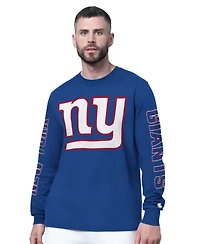Starter Men's Royal New York Giants Clutch Hit Ii Long-Sleeve T-Shirt