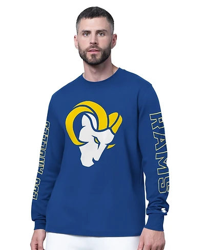 Starter Men's Royal Los Angeles Rams Clutch Hit Ii Long-Sleeve T-Shirt
