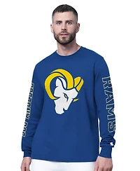 Starter Men's Royal Los Angeles Rams Clutch Hit Ii Long-Sleeve T-Shirt