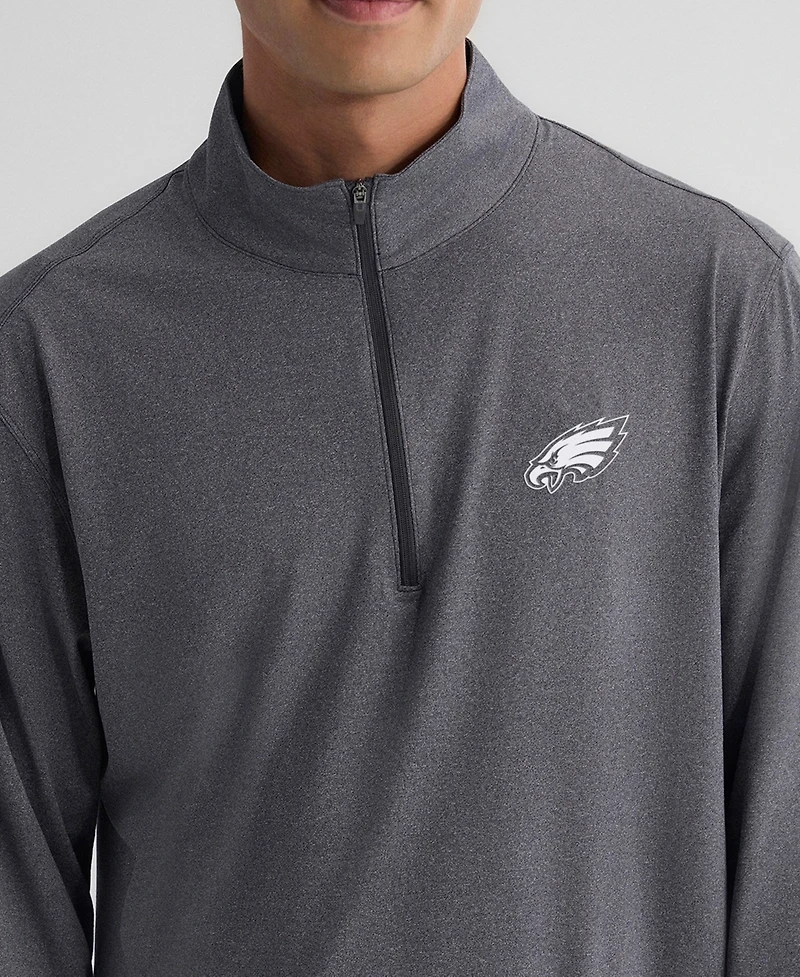 Fanatics Men's Charcoal Philadelphia Eagles Clutch Quarter-Zip Pullover Sweatshirt