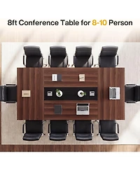 Tribesigns 8Feet Conference Table for 8-10, with Cable Management