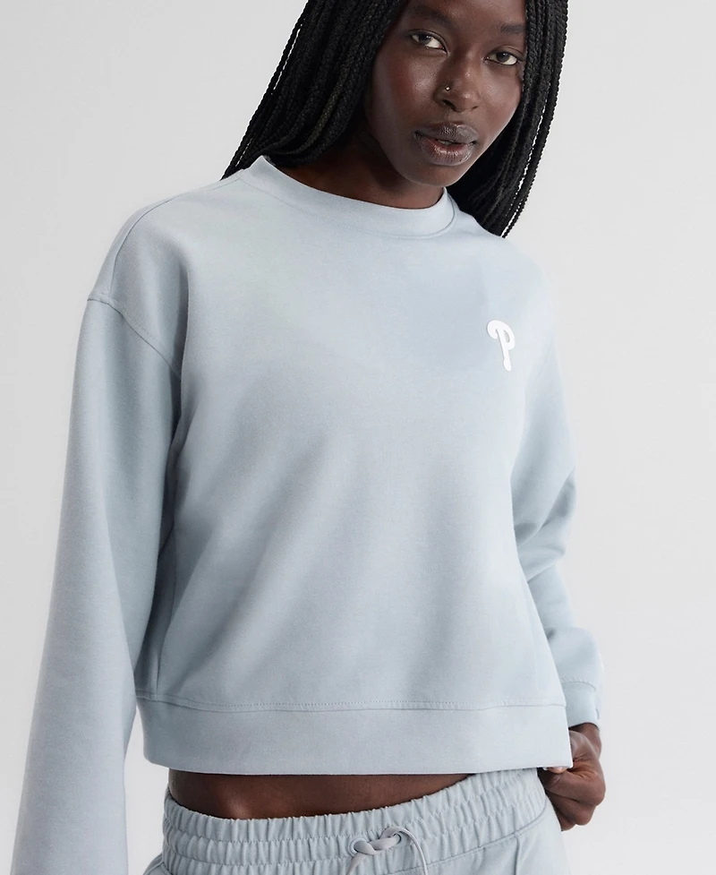 Fanatics Women's Gray Philadelphia Phillies Oversized Clutch Tri-Blend Sweatshirt