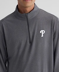 Fanatics Men's Charcoal Philadelphia Phillies Clutch Quarter-Zip Pullover Sweatshirt