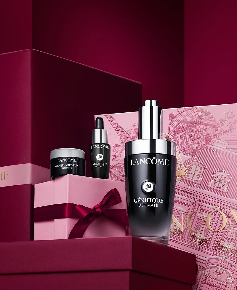 Lancome 3-Piece Genifique Ultimate Recovery Face Serum & Eye Cream Skincare Set