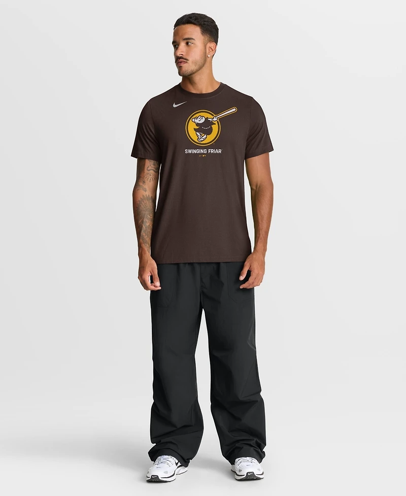 Nike Men's Brown San Diego Padres Tri-Blend Logo T-Shirt