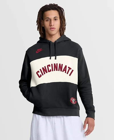 Nike Men's Black Cincinnati Reds 1975 Cooperstown Collection Legacy Color-Block Hoodie