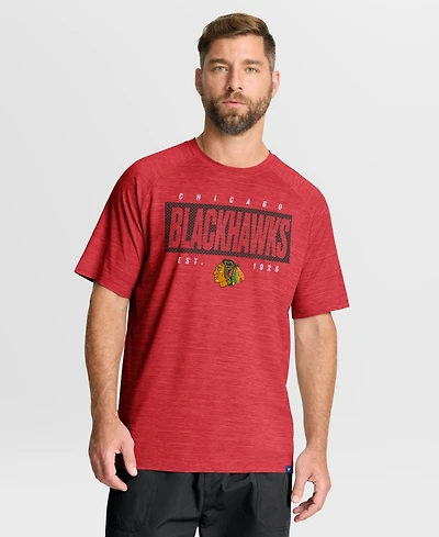 Fanatics Men's Heather Red Chicago Blackhawks Breakaway Clutch Raglan T-Shirt