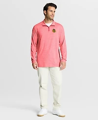 Fanatics Men's Heather Red Chicago Blackhawks Clutch Boarding Poly Quarter-Zip Pullover Sweatshirt