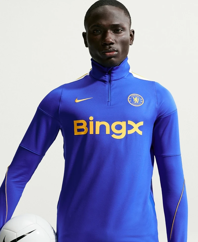 Nike Men's Blue Chelsea 2026/27 Strike Dri-FITLong sleeves Quarter-Zip Drill Jersey