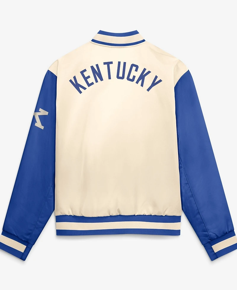 Nike Men's Natural/Royal Kentucky Wildcats Legacy Full-Snap Bomber Jacket