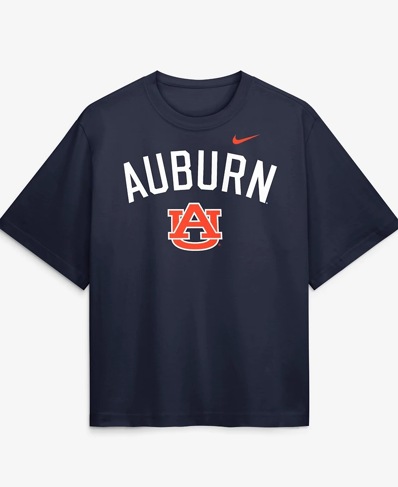 Nike Women's Navy Auburn Tigers Arch Logo Boxy T-Shirt