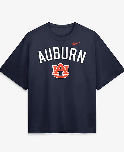Nike Women's Navy Auburn Tigers Arch Logo Boxy T-Shirt