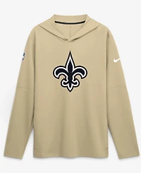 Nike Men's Gold New Orleans Saints Sideline Alternate LightweightLong sleeves Hooded Dri-fit T-Shirt