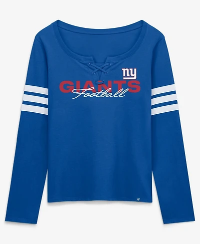 Fanatics Women's Royal New York Giants Team First Coverage Scheme Lace-UpLong sleeves T-Shirt