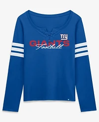 Fanatics Women's Royal New York Giants Team First Coverage Scheme Lace-UpLong sleeves T-Shirt