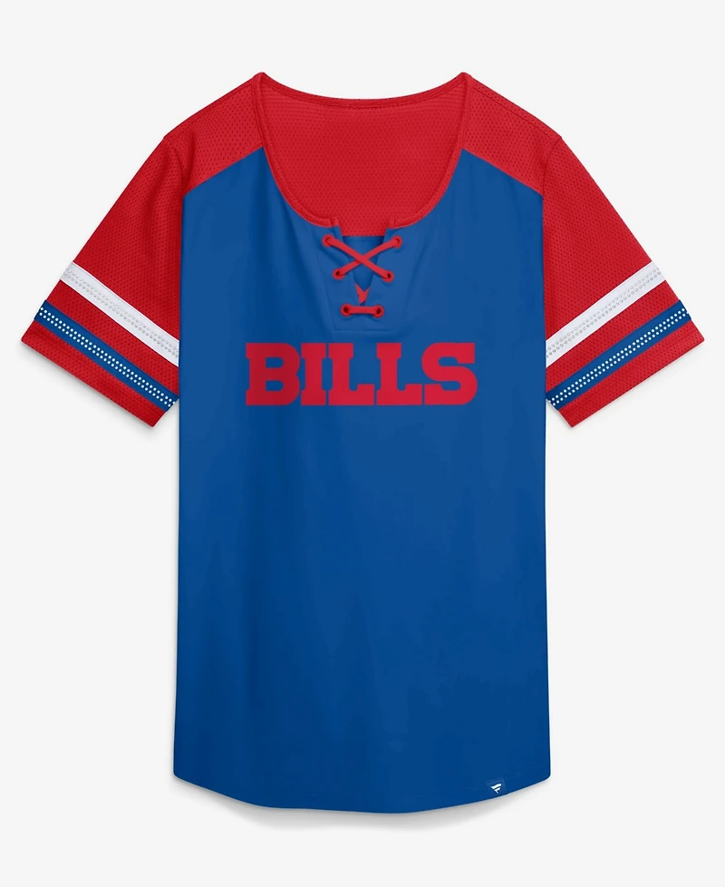 Fanatics Women's Josh Allen Royal Buffalo Bills Curl Route Athena Lace-Up Name Number Shirt