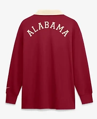 Nike Women's Crimson Alabama Tide Oversized Essential Dri-FITLong sleeves V-Neck Polo Shirt