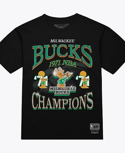 Mitchell & Ness Men's Black Milwaukee Bucks Champions Era T-Shirt