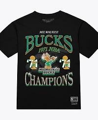 Mitchell & Ness Men's Black Milwaukee Bucks Champions Era T-Shirt