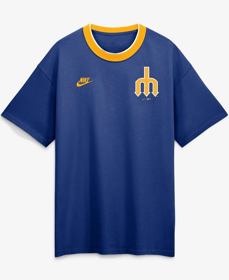 Nike Men's Royal Seattle Mariners Cooperstown Collection Ringer T-Shirt