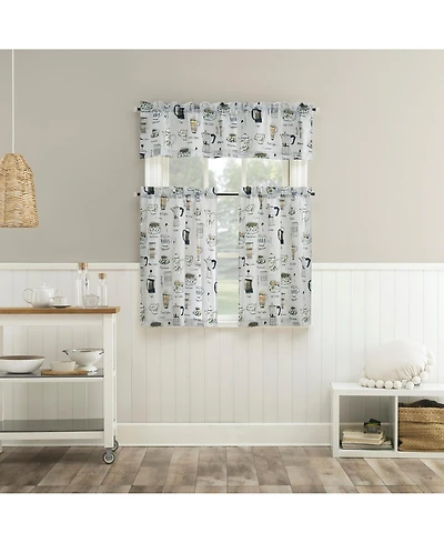 No. 918 Java Joy Cotton Blend Semi-Sheer Rod Pocket Kitchen Curtain Valance