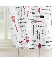 No. 918 Whisked Away Cotton Blend Semi-Sheer Rod Pocket Kitchen Curtain Tier Pair