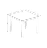 East West Furniture 3 Piece Kitchen Table Set for Small Spaces
