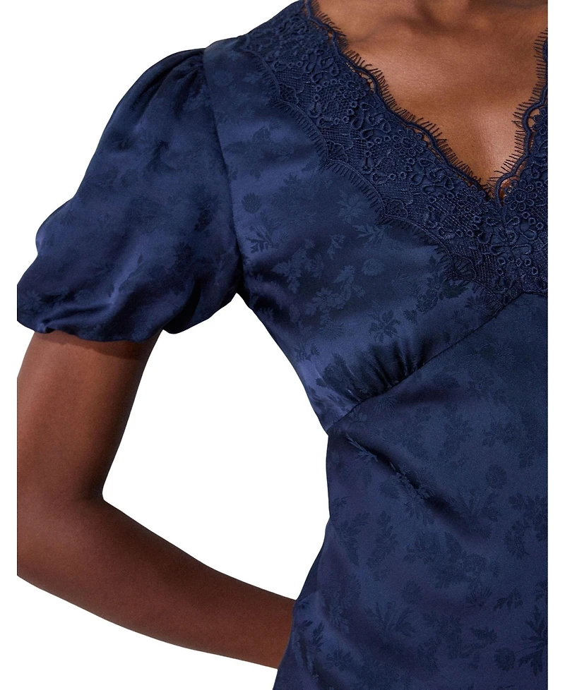 Whistles Women's Jacquard V-Neck Midi Dress