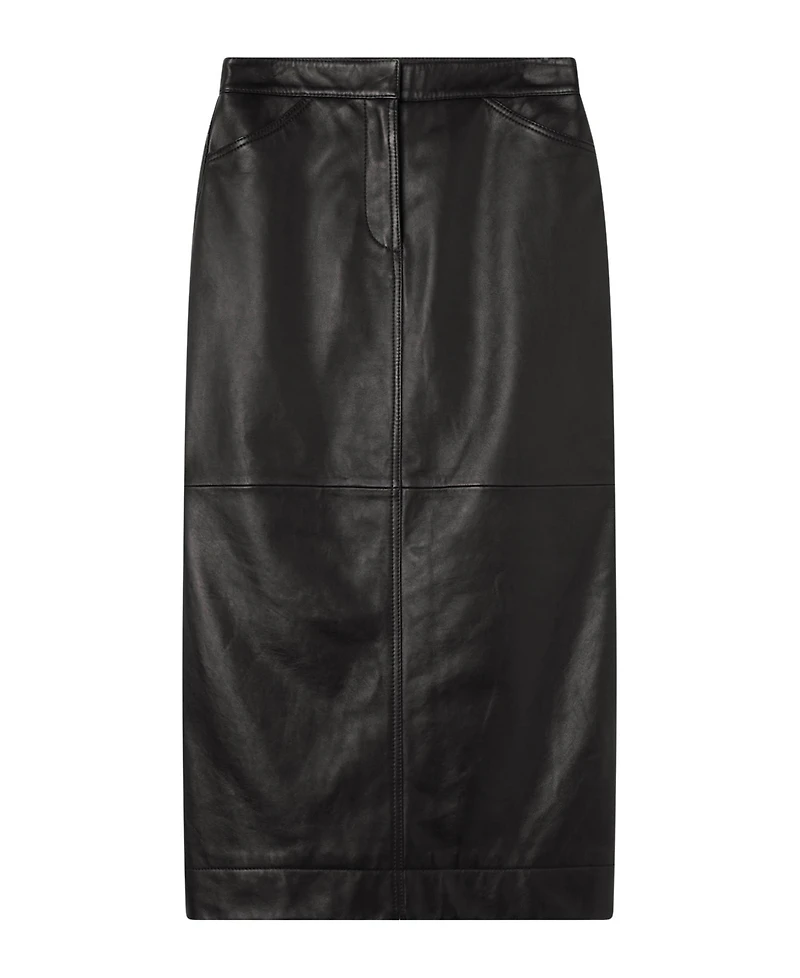Whistles Women's Panelled Leather Midi Skirt