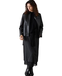 Whistles Women's Kate Zip Leather Jacket