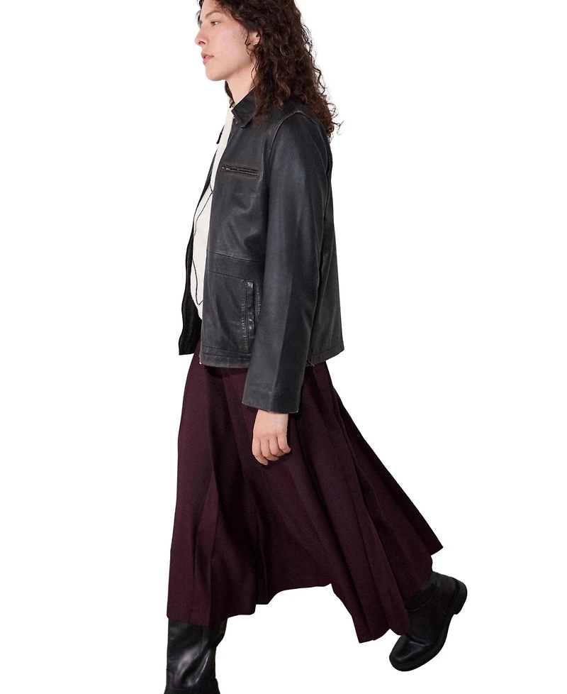 Whistles Women's Kate Burnished Leather Jacket