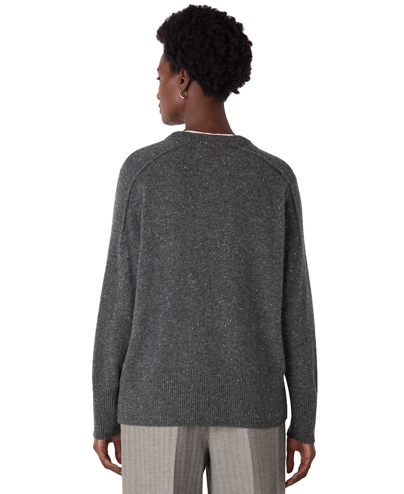 Whistles Women's Cashmere Fleck Seam Crew Sweater