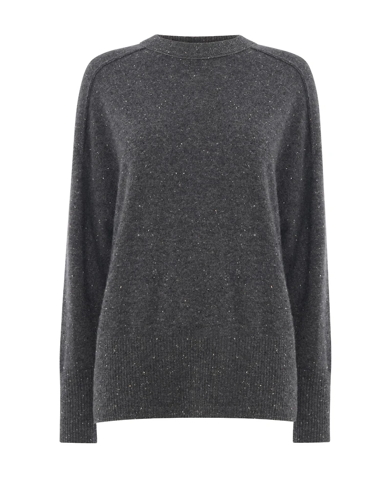 Whistles Women's Cashmere Fleck Seam Crew Sweater