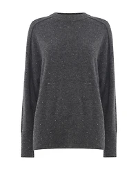 Whistles Women's Cashmere Fleck Seam Crew Sweater