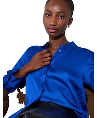 Whistles Women's Satin Collared Shirt