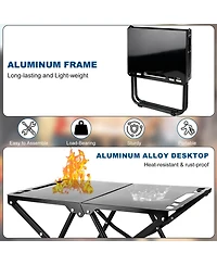 Piscifun Camping Table Collapsible Lightweight Carbon Steel Outdoor Picnic Travel Hiking Bbq Beach Carry Bag