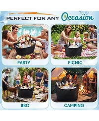 Piscifun 2 Pack 6.5L Soft Cooler Ice Bucket Portable Foldable Insulated Oxford Cloth Leakproof Liner for Camping Picnic Parties