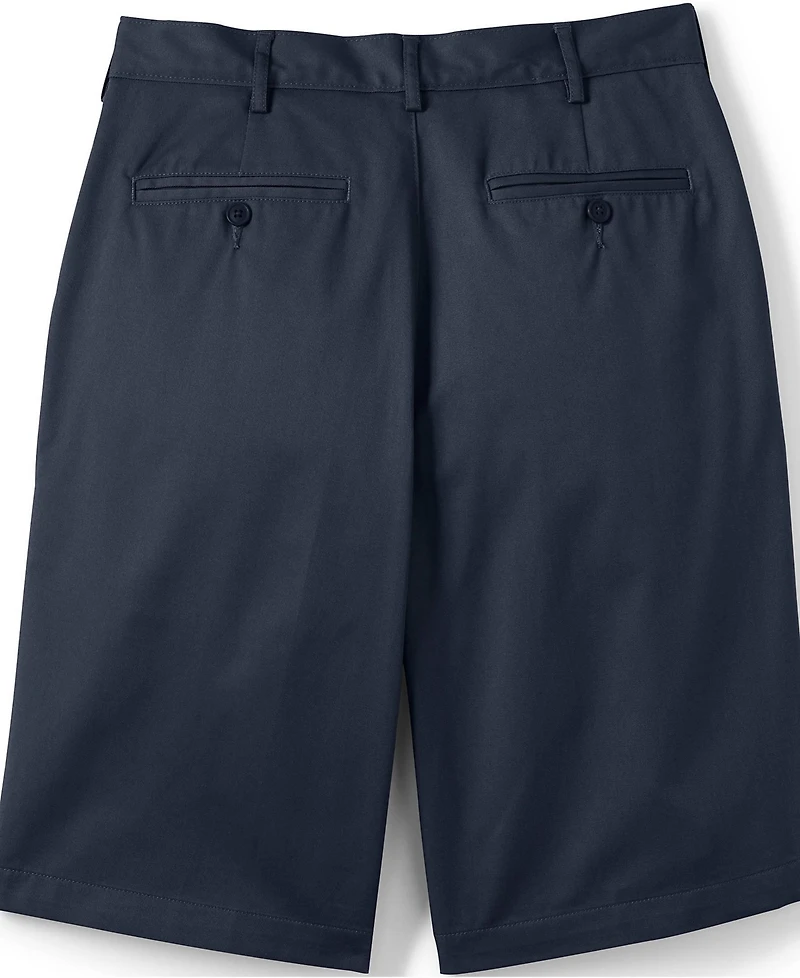 Lands' End Men's Long Plain Front Blend Chino Shorts