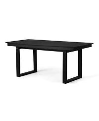 WestinTrends 68" Outdoor Hdpe Modern Rectangular Patio Dining Table With Umbrella Hole