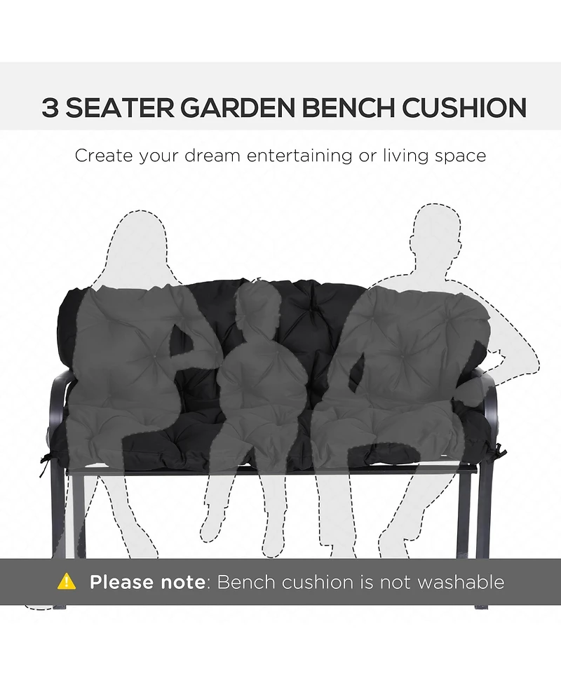 Outsunny 59" x 38" 3 Seater Outdoor Bench Swing
