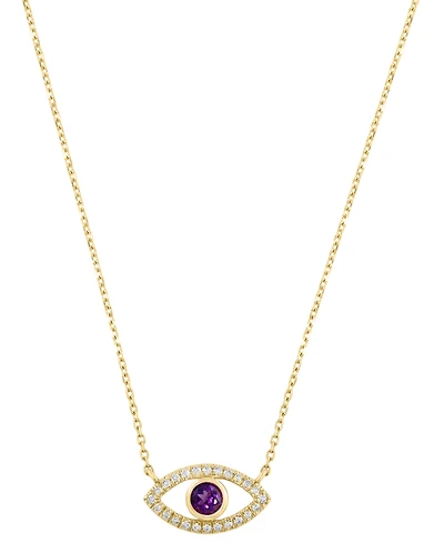Effy Collection Blue Topaz (1/6 ct. t.w.) & Diamond (1/10 Pendant Necklace 14k Yellow Gold (Also Multi-Gemstone)