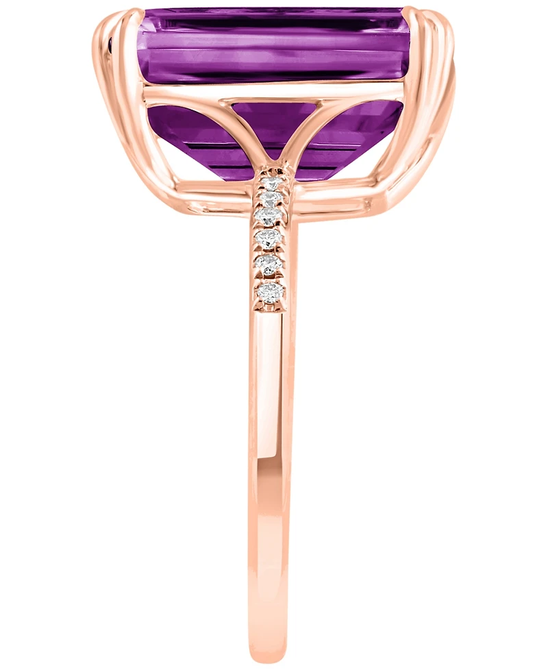 Effy Collection Amethyst (7-1/6 ct. t.w.) & Diamond (1/20 Ring 14k Rose Gold (Also Blue Topaz, Onyx, Green Amethyst, Citrine)
