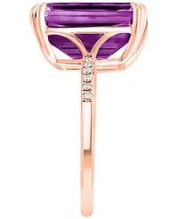 Effy Collection Amethyst (7-1/6 ct. t.w.) & Diamond (1/20 Ring 14k Rose Gold (Also Blue Topaz, Onyx, Green Amethyst, Citrine)