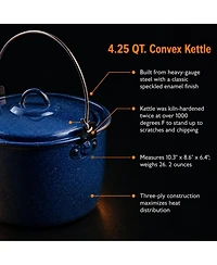 Piscifun 4.25 Qt Enamel Convex Kettle Camping Farmhouse Cookware For Soup Stew Water