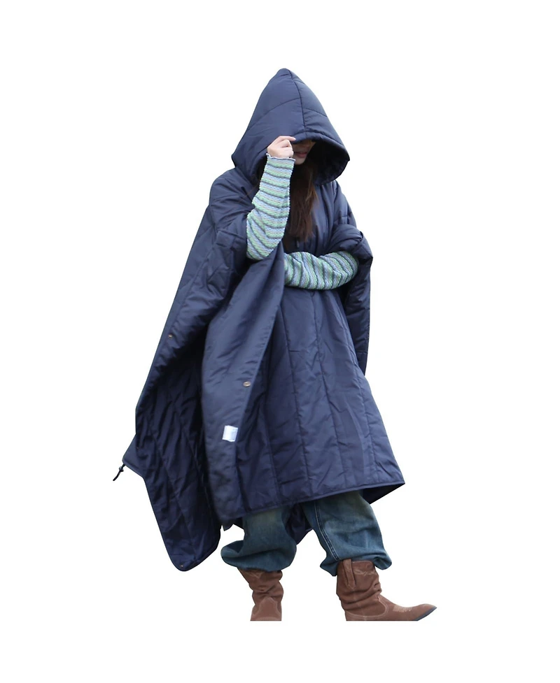 Piscifun Hooded Waterproof Windproof Fleece Stadium Blanket Portable Outdoor Wearable